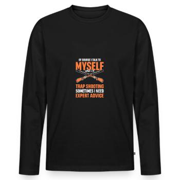 Argile Sport Pigeons d’argile Tir sportif Tir au piège - T-shirt manches longues Premium bio Homme - noir - Devant - Nico (187cm)