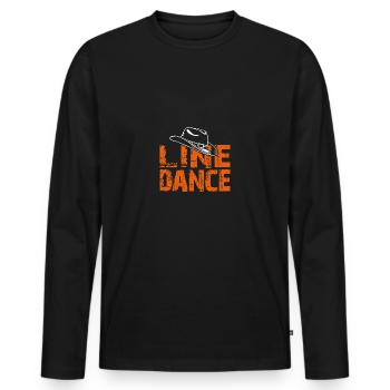 Danse en ligne Danse en ligne Danse en ligne. L décoratif - T-shirt manches longues Premium bio Homme - noir - Devant - Nico (187cm)
