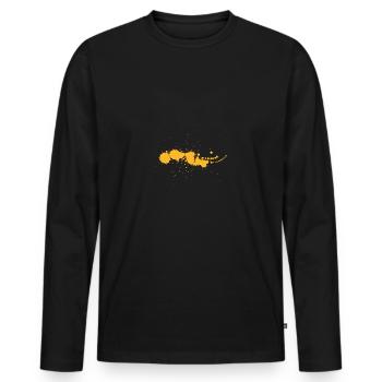 Blob of paint splatter painter gift yellow - Men's Premium Organic Long Sleeve Shirt - black - Front - Nico (187cm)