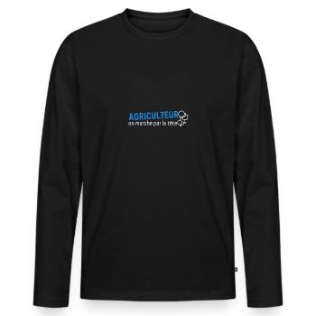 Farmer Farmer - Men's Premium Organic Long Sleeve Shirt - black - Front - Nico (187cm)