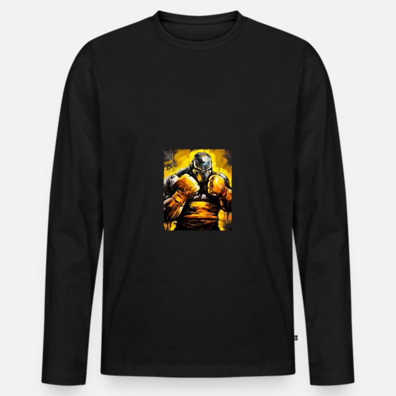 Ritter Boxer Boxen - Männer Premium Bio Langarmshirt - Schwarz