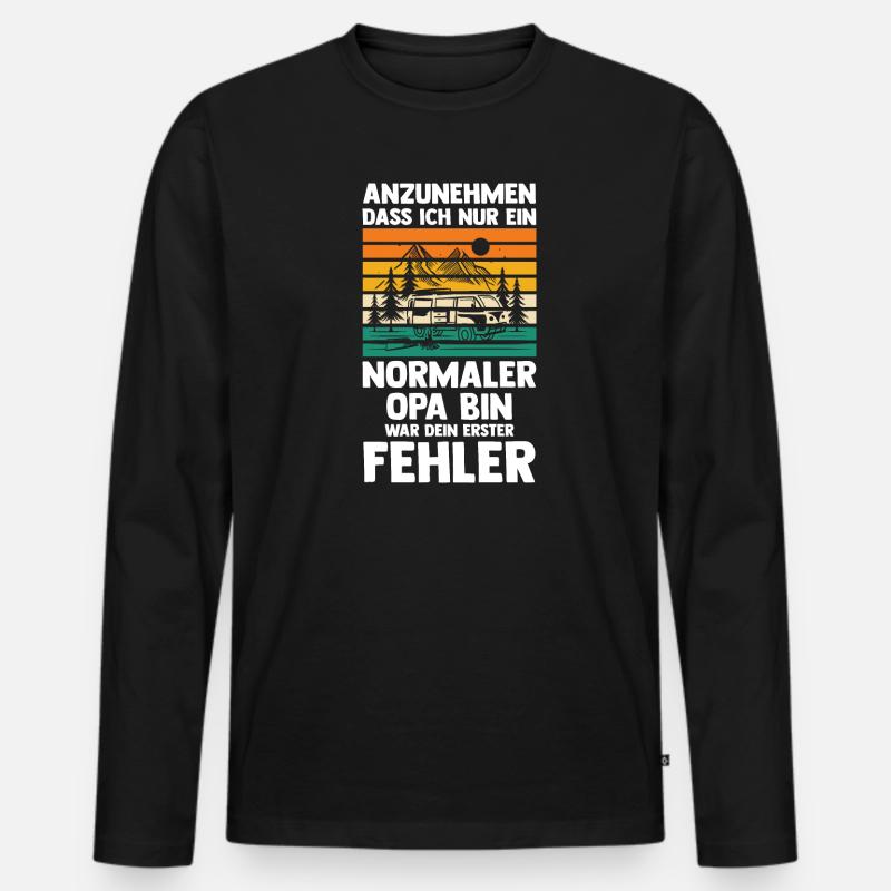 Camper Opa Camping Geschenk - Männer Premium Bio Langarmshirt - Schwarz