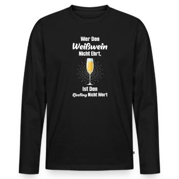 Weißwein Wein Weinfest Geschenk - Männer Premium Bio Langarmshirt - Schwarz - Vorne - Nico (187cm)