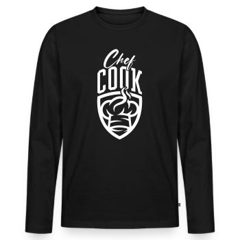 Chef Chef - T-shirt manches longues Premium bio Homme - noir - Devant - Nico (187cm)