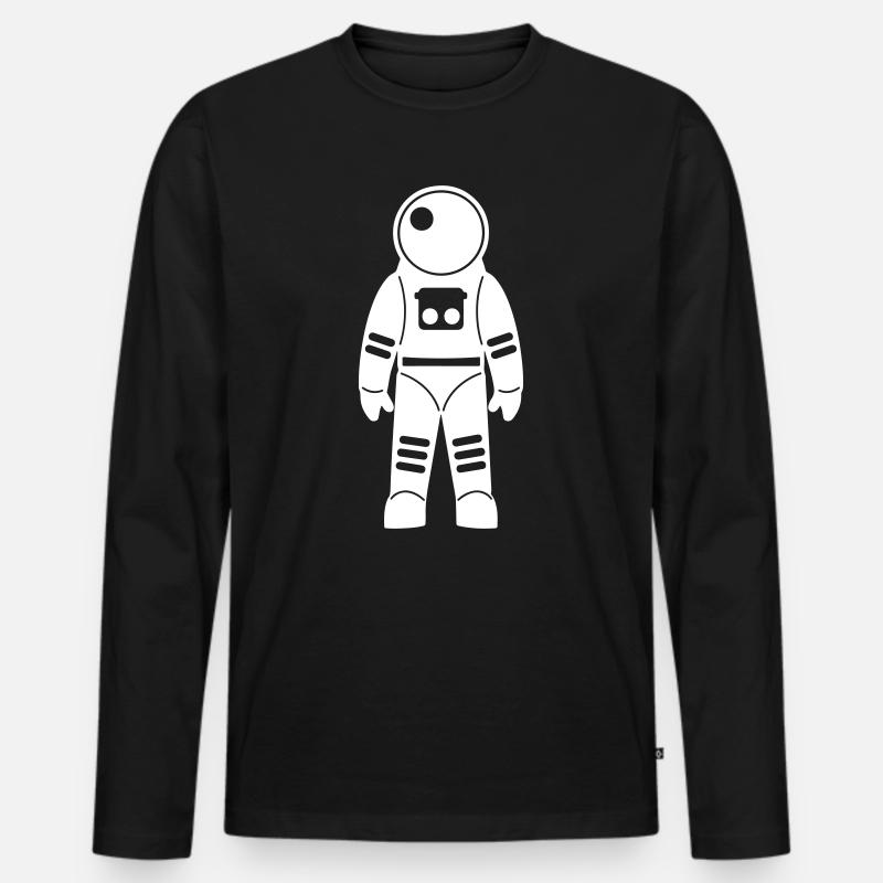Astronaut Icon - Männer Premium Bio Langarmshirt - Schwarz
