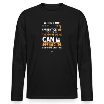 When I Die Make My Apprentice Pu... - Männer Premium Bio Langarmshirt - Schwarz - Vorne - Nico (187cm)