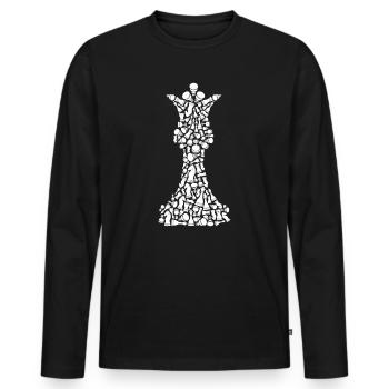 Chess Pieces Symbols Board Game Chess - Men's Premium Organic Long Sleeve Shirt - black - Front - Nico (187cm)