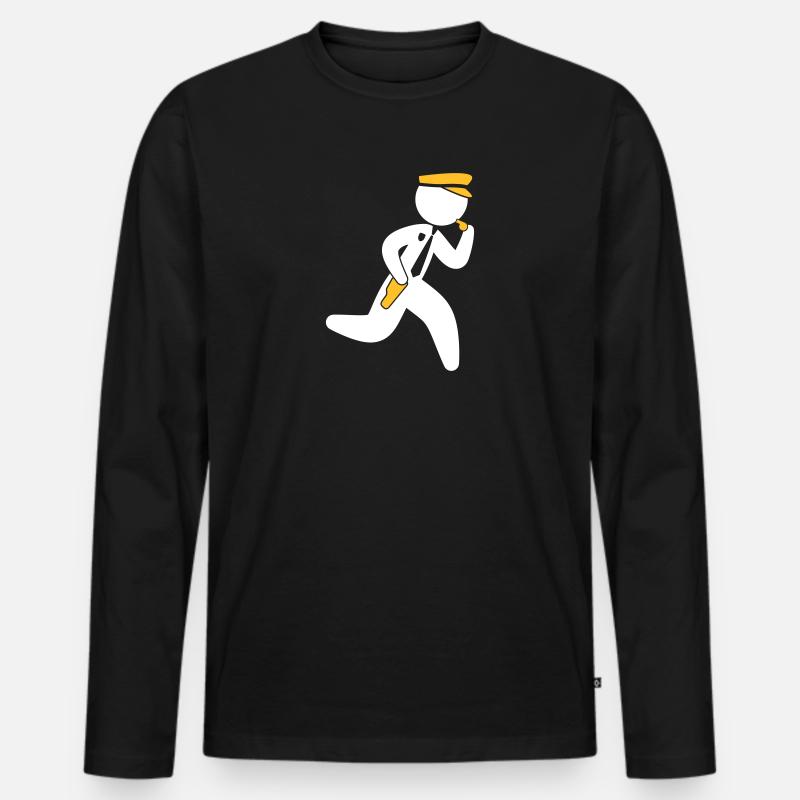 Polizei - Männer Premium Bio Langarmshirt - Schwarz