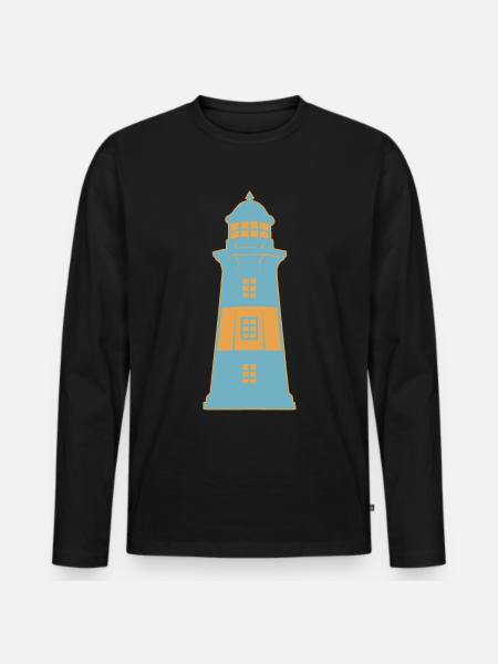 Lighthouse in the maritime coast - Men's Premium Organic Long Sleeve Shirt - black
