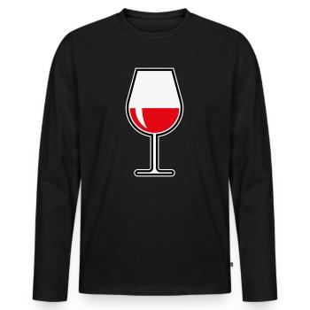 XRot Und Gut (Bauchig / 3) - Männer Premium Bio Langarmshirt - Schwarz - Vorne - Nico (187cm)