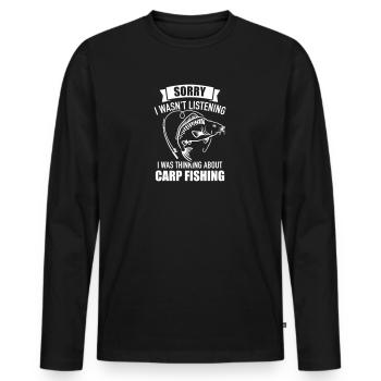 carp - Men's Premium Organic Long Sleeve Shirt - black - Front - Nico (187cm)