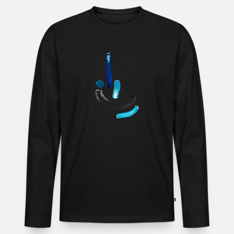 Blue Tee - Männer Premium Bio Langarmshirt - Schwarz
