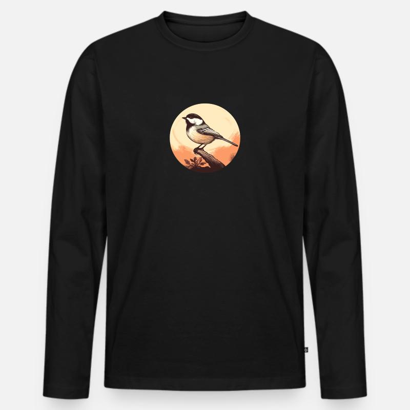 Meise - Männer Premium Bio Langarmshirt - Schwarz