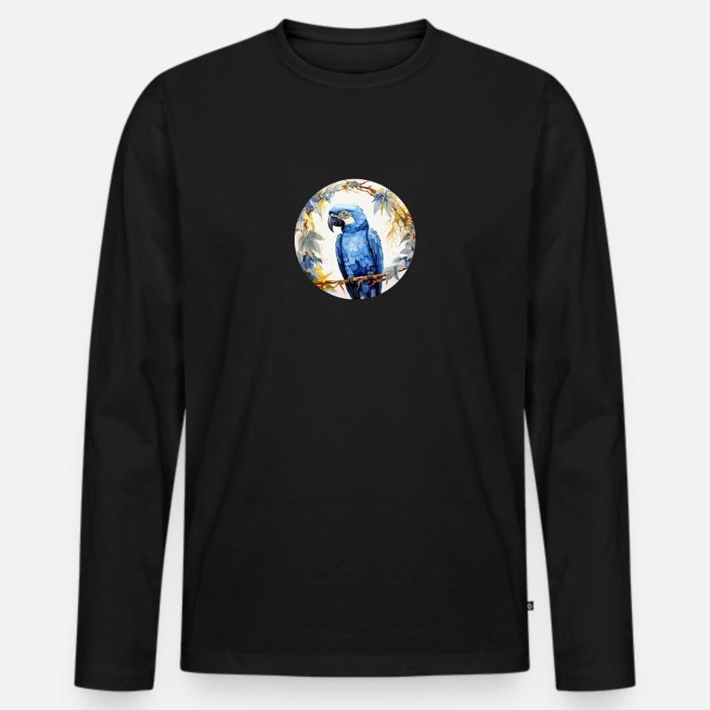 Hyazinth Ara - Männer Premium Bio Langarmshirt - Schwarz