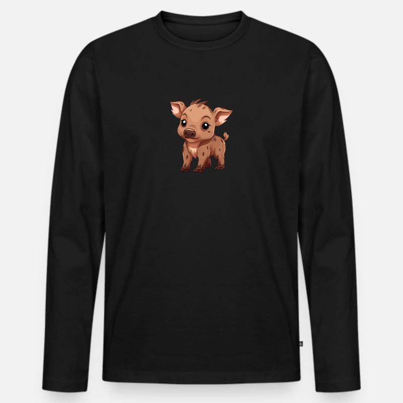 Dzik - Ekologiczna męska koszulka z długim rękawem Premium - czarny