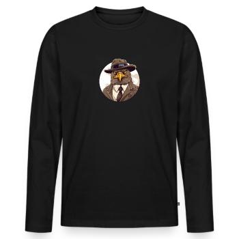 Hawk mafia - Men's Premium Organic Long Sleeve Shirt - black - Front - Nico (187cm)