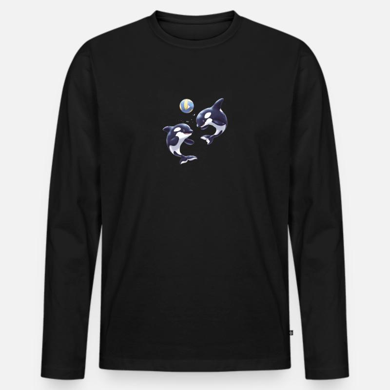 Backvolleyball - Männer Premium Bio Langarmshirt - Schwarz
