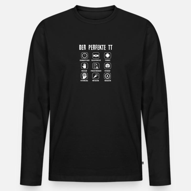 Der perfekte Turniertrottel Reiten Turnier Shirt - Männer Premium Bio Langarmshirt - Schwarz