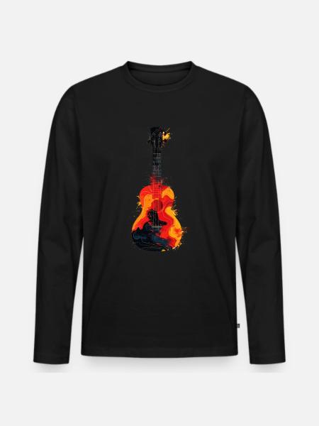 Ukulele Paint Blobs - Men's Premium Organic Long Sleeve Shirt - black