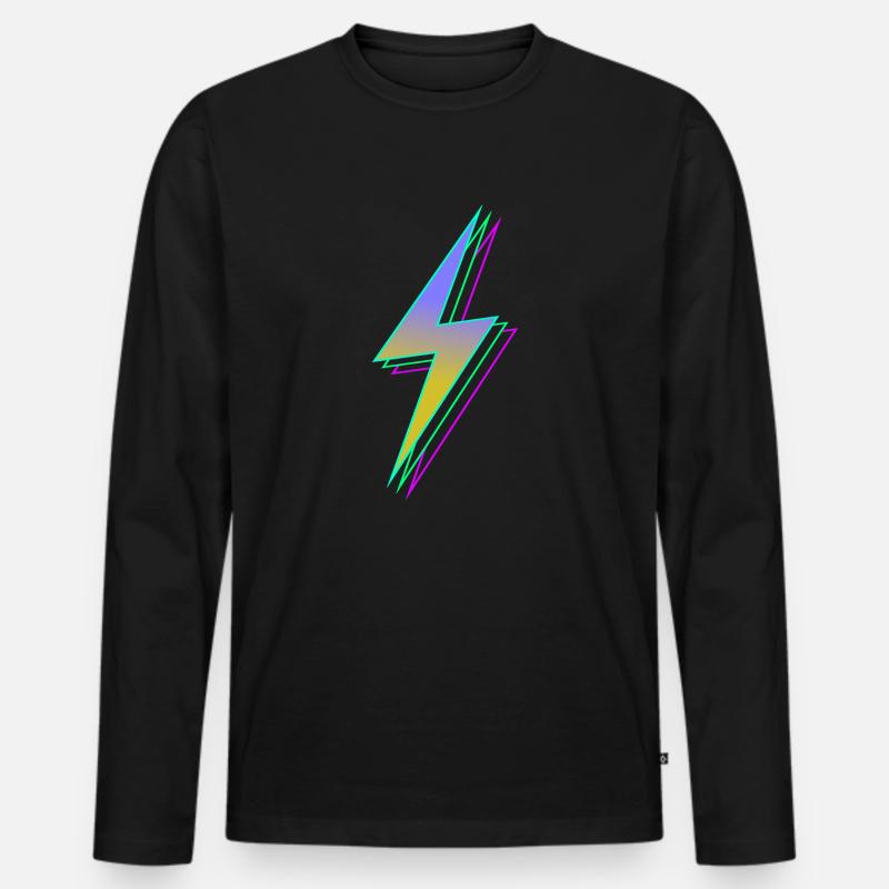 Lightning - Men's Premium Organic Long Sleeve Shirt - black