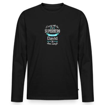 David - Männer Premium Bio Langarmshirt - Schwarz - Vorne - Nico (187cm)