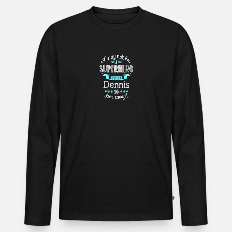 Dennis - Männer Premium Bio Langarmshirt - Schwarz