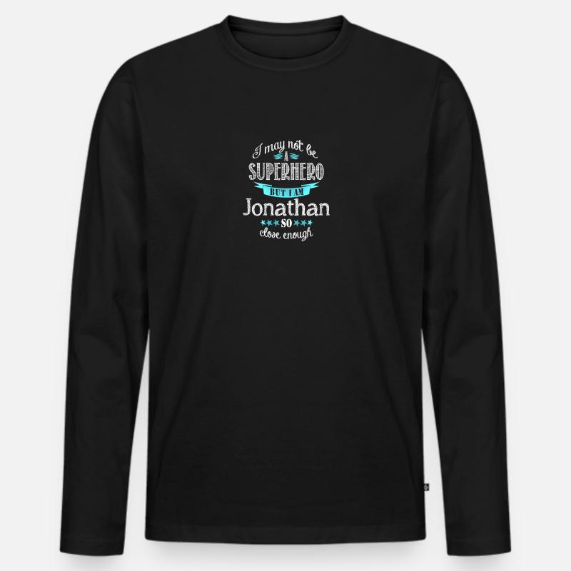 Jonathan - Männer Premium Bio Langarmshirt - Schwarz
