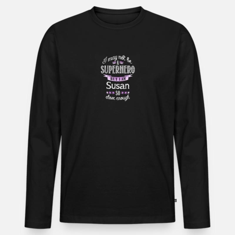 susan - Männer Premium Bio Langarmshirt - Schwarz