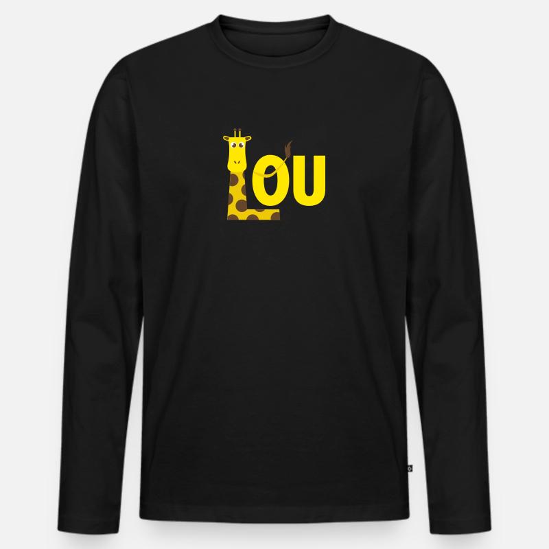 Lou - Männer Premium Bio Langarmshirt - Schwarz