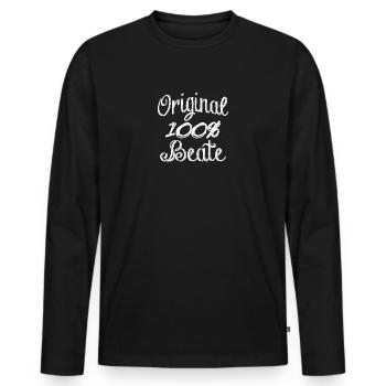 Original 100% Beate - T-shirt manches longues Premium bio Homme - noir - Devant - Nico (187cm)