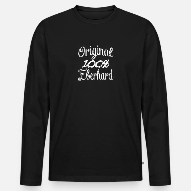 Original 100% Eberhard - Männer Premium Bio Langarmshirt - Schwarz