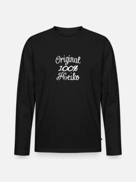 Original 100% Heiko - Men's Premium Organic Long Sleeve Shirt - black