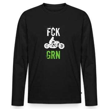 Fck Grn Anti Grün - Männer Premium Bio Langarmshirt - Schwarz - Vorne - Nico (187cm)