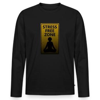 Stress Free Zone - Men's Premium Organic Long Sleeve Shirt - black - Front - Nico (187cm)