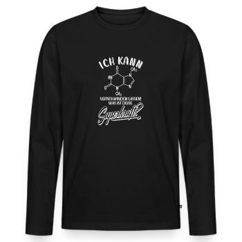 Schokolade Formel - Naschkatze Chemie Kakao - Männer Premium Bio Langarmshirt - Schwarz - Vorne - Nico (187cm)