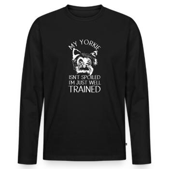 Yorkshire Terrier Yorkie Hund Geschenk - Männer Premium Bio Langarmshirt - Schwarz - Vorne - Nico (187cm)