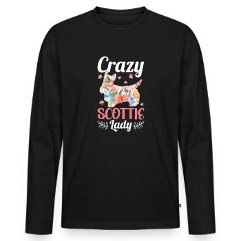 Scottish Terrier Scottie Dog - Men's Premium Organic Long Sleeve Shirt - black - Front - Nico (187cm)