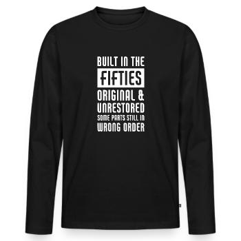 Construit dans les années cinquante original et non restauré certains - T-shirt manches longues Premium bio Homme - noir - Devant - Nico (187cm)
