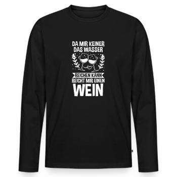 Da mir keiner das Wasser reichen kann reicht mir e - Männer Premium Bio Langarmshirt - Schwarz - Vorne - Nico (187cm)