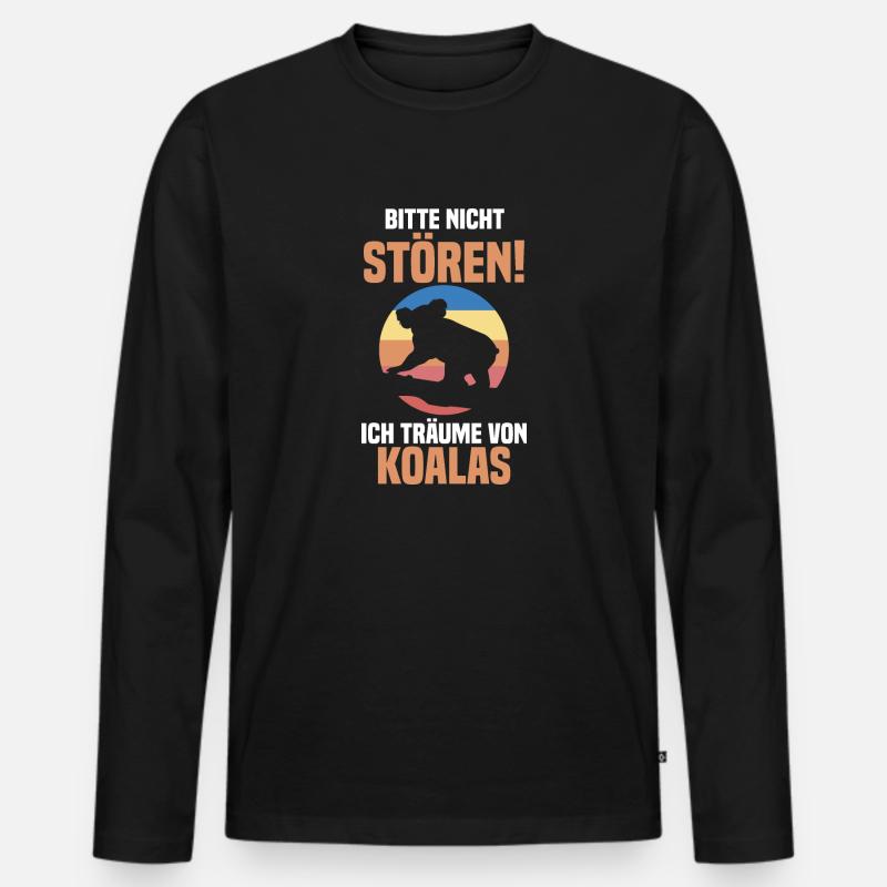 Koalabär Koala - Männer Premium Bio Langarmshirt - Schwarz