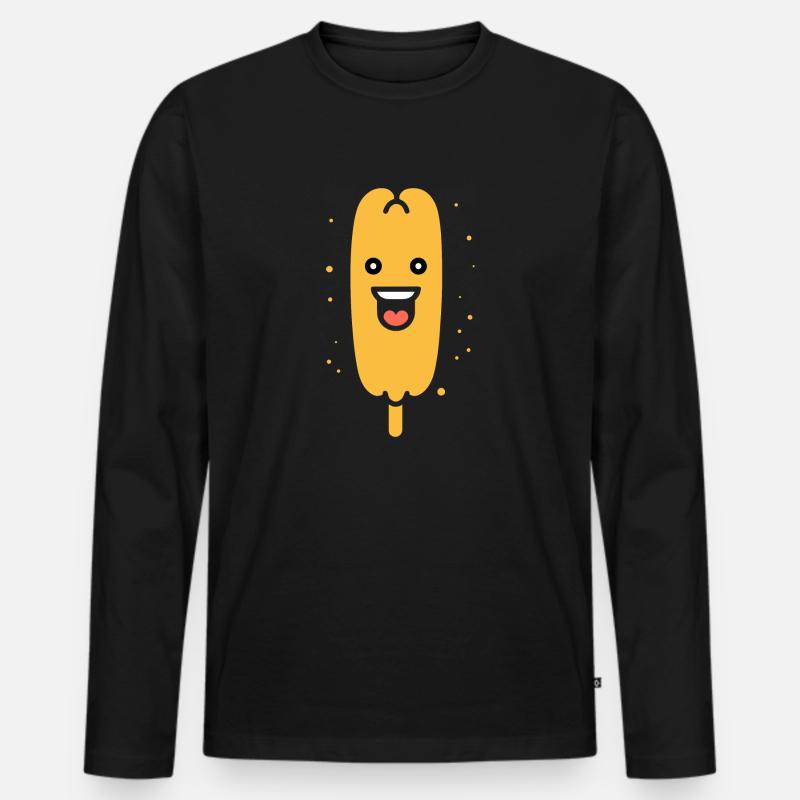 Mais Hundefutter - Männer Premium Bio Langarmshirt - Schwarz