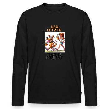 Der letzte Tag in Freiheit - Männer Premium Bio Langarmshirt - Schwarz - Vorne - Nico (187cm)