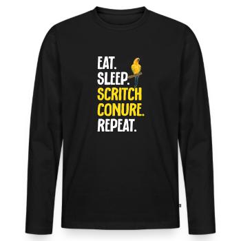 Parakeet, Parrot, Parakeet, Bird - Men's Premium Organic Long Sleeve Shirt - black - Front - Nico (187cm)