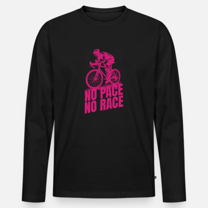 no pace no race - Männer Premium Bio Langarmshirt - Schwarz