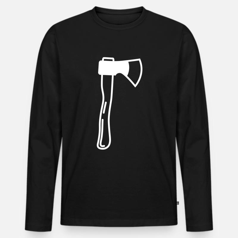 Axt Symbol - Männer Premium Bio Langarmshirt - Schwarz