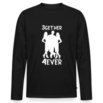 Polyamorie Throuple Geschenk 3gether 4ever Poly - Männer Premium Bio Langarmshirt - Schwarz - Vorne - Nico (187cm)
