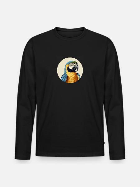 Blue and gold macaw - Men's Premium Organic Long Sleeve Shirt - black