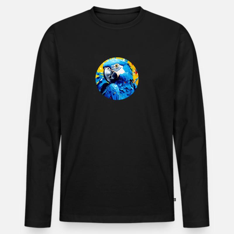 Hyazinth Ara - Männer Premium Bio Langarmshirt - Schwarz