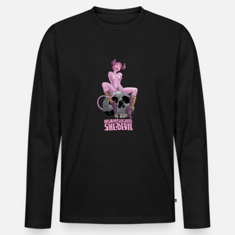 She-Devil 3 - Männer Premium Bio Langarmshirt - Schwarz