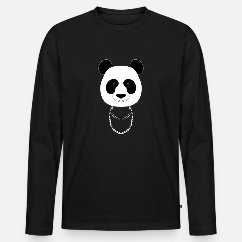 Coco Panel by Pandalicious.Me - Männer Premium Bio Langarmshirt - Schwarz